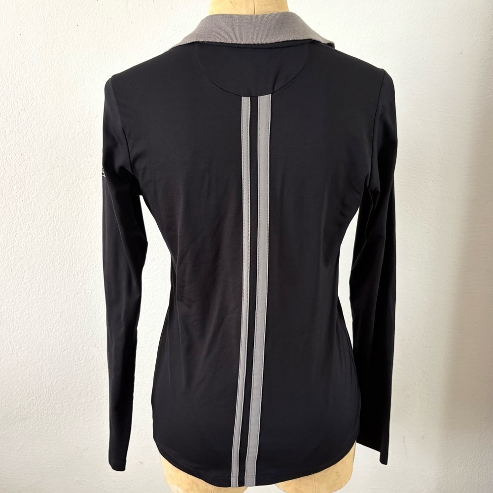 Bogner button down polo top long sleeve women’s medium black gray athletic golf - Picture 3 of 6